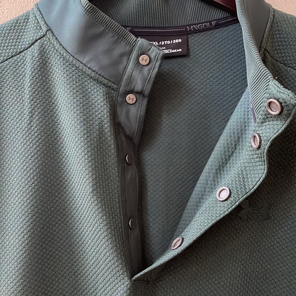 UNDER ARMOUR Storm Mens SweaterFleece Snap Mock Golf Pullover Green Size XXL NEW - Picture 4 of 12